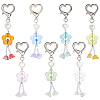 7Pcs 7 Colors Acrylic Flower Pendant Decorations HJEW-SC0002-09-1