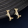 Brass Micro Pave Clear Cubic Zirconia Cuff Earrings LS-EJEW-D328-02G-03-2