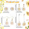 ANATTASOUL 4 Pairs 4 Styles Flower Alloy Enamel Dangle Earrings for Women EJEW-AN0004-52-2