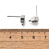 Brass with Cubic Zirconia Stud Earring Finding LS-KK-Q048-17P-3