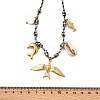 Summer Beach 304 Stainless Steel & Electroplated Natural Shell Pendant Adjustable Polyester Cord Necklaces for Women NJEW-F348-01A-G-5