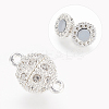 Alloy Rhinestone Magnetic Clasps with Loops X-RB-H116-2-S-2