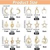12Pcs 6 Style Brass Cubic Zirconia Charms ZIRC-FH0001-36-5