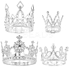 4Pcs 4 Styles Crown Zinc Alloy Cake Decoration AJEW-CP0008-84S-1