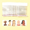 100Pcs 5 Styles Square Girl Print Paper Earring Display Cards CDIS-FS0001-25-7
