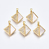 Brass Micro Pave Clear Cubic Zirconia Pendants KK-Q277-008-NF-1