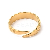 Ion Plating(IP) 304 Stainless Steel Twist Rope Shape Open Cuff Ring for Women RJEW-E063-31G-3