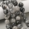 Natural Tourmalinated Quartz Beads Strands G-F818-A09-16mm-1