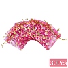30Pcs Heart Printed Organza Drawstring Bags OP-YW0001-02A-1