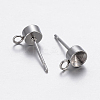 304 Stainless Steel Stud Earring Settings STAS-P198-19D-1