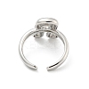 Brass Letter Open Cuff Rings for Women RJEW-G313-01R-P-3