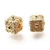 Brass Micro Pave Cubic Zirconia Beads KK-M318-28G-1