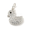 Rack Plating Brass Micro Pave Clear Cubic Zirconia Pendants KK-B093-02D-P-1