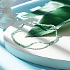 Natural Emerald Round Beaded Stretch Bracelet BJEW-JB07748-02-2
