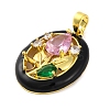 Brass Micro Pave Cubic Zirconia Pendants LS-KK-A232-09G-02-2
