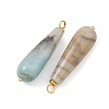 Natural Flower Amazonite Pendants PALLOY-JF05883-2