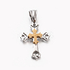 New Gift Men's 201 Stainless Steel Cross Pendants STAS-F010-67-2