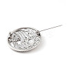 Tibetan Style Alloy Brooches JEWB-O016-03C-AS-2