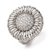 Brass Micro Pave Cubic Zirconia Cuff Rings RJEW-D323-03P-4