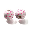 Valentine's Day Element Printed Wood Beads WOOD-R002-01-30-2
