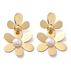 304 Stainless Steel Flower Stud Earrings for Women STAS-Z112-22G-4