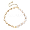 Natural Cultured Freshwater Pearl & Electroplate Non-magnetic Synthetic Hematite Beaded Bracelets for Women BJEW-JB12893-2
