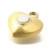 Ion Plating(IP) 304 Stainless Steel Pave Shell Heart Charms STAS-K263-60G-2