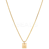1Pc Stainless Steel Letter Rectangle Pendant Necklaces NJEW-LP0001-34S-G-1