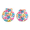 Printed Natural Freshwater Shell Big Pendants SHEL-N032-235-05-3