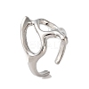 Rack Plating Brass Cuff Rings RJEW-D025-07P-1