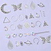 DIY Natural Lepidolite/Purple Mica Stone Beads & Stainless Steel Earring Making Kits DIY-FS0008-13-3