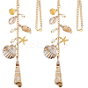 2Pcs Ocean Theme Acrylic & Alloy Pendant Decoration HJEW-SC0002-70-1