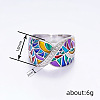 Ethnic Style Brass Micro Pave Cubic Zirconia and Enamel Finger Rings FS-WG810B2-04-4