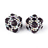 Polymer Clay Rhinestone Beads with Square Acrylic CLAY-T022-03C-2
