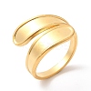Ion Plating(IP) 304 Stainless Steel Teardrop Open Cuff Ring for Women RJEW-K245-37G-3
