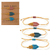 3Pcs Adjustable Handmade Waxed Cord Braided Bracelet Set for Women YD0127-2-1