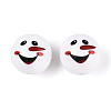 Christmas Printed Opaque Acrylic Round Beads OACR-T029-08C-1