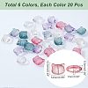  120Pcs 6 Colors Transparent Glass Beads GLAA-NB0001-46-3