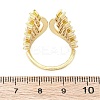 Brass Micro Pave Clear Cubic Zirconia Cuff Rings for Women RJEW-A062-02G-3