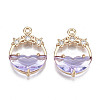 Faceted Transparent Glass Pendants X-GLAA-T020-18D-1