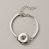 Alloy Interchangeable Snap Link Bracelet Settings with Iron Curved Rectangle BJEW-WH0014-006-1