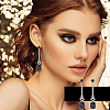 4 Pairs 4 Colors Rhinestone Rectangle Dangle Stud Earrings EJEW-AN0004-18-6