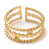 304 Stainless Steel Triple Line Open Cuff Rings for Women STAS-D085-26G-2