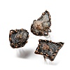 Irregular Nugget Natural Agate Adjustable Rings RJEW-M157-10R-1