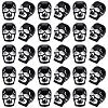 200Pcs Spray Printed Opaque Acrylic European Beads SACR-UN0001-07-1