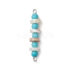 10Pcs Synthetic Turquoise Round & Natural Freshwater Shell Disc Beaded Connector Charms PALLOY-JF03987-01-S-1