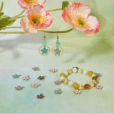 100Pcs 5 Style Alloy Enamel Pendants ENAM-SC0003-41-1
