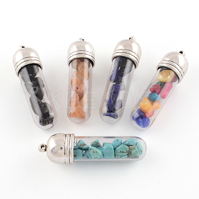 Wishing Glass Bottle Pendants G-R292-M-1
