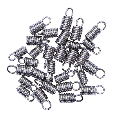 30Pcs 3 Size 304 Stainless Steel Coil Cord Ends STAS-CJ0001-152-1