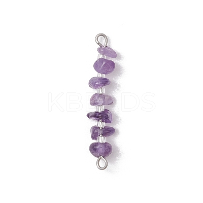 16Pcs 16 Styles Natural Mixed Stone Chip and Glass Seed Beaded Connector Charms PALLOY-JF03328-02-1